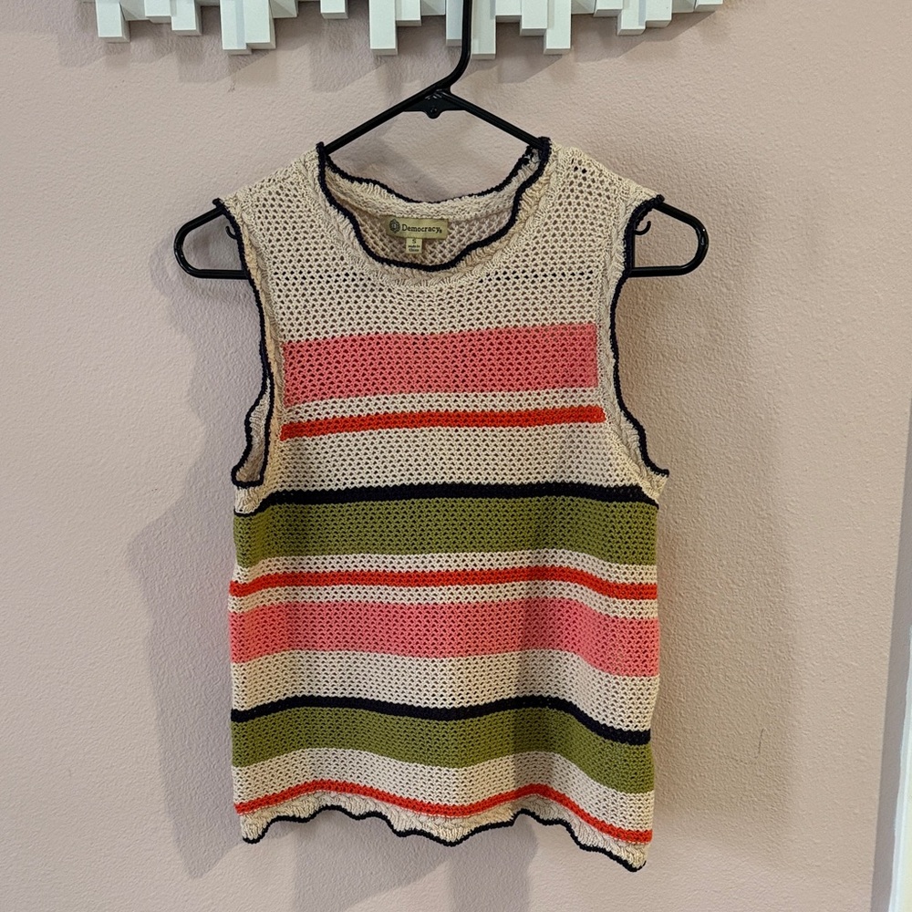 Democracy Multicolor Crochet Top